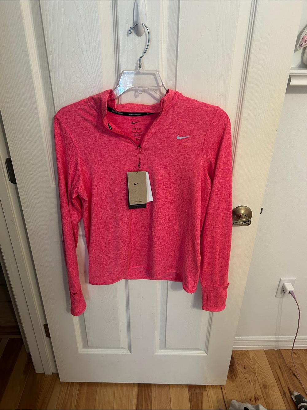 Nike Women's Hot Pink Quarter-Zip Long Sleeve Pullover